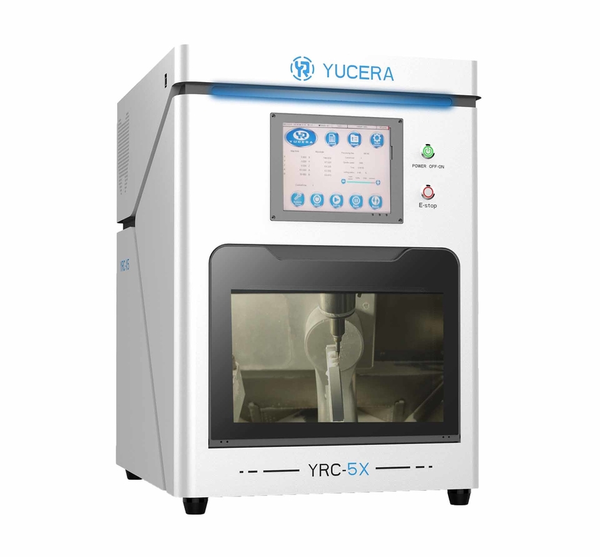 Yucera YRC-5X 5 Axis Dental Milling Machine with 90° Vertical Milling and Large B-axis Rotation for 20% Increased Material Utilisation