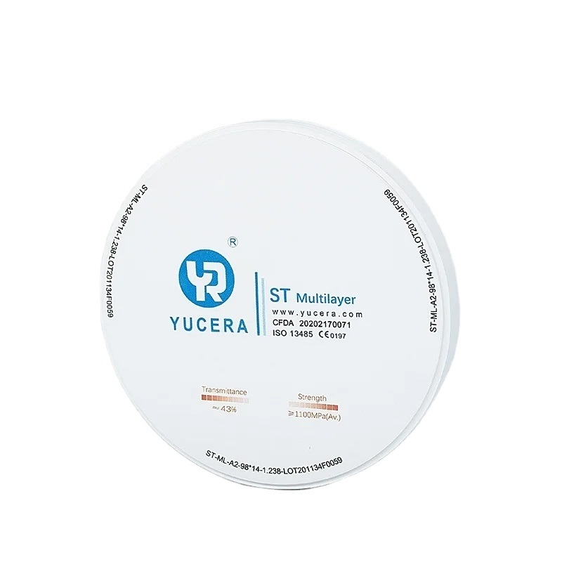 Yucera Multilayer Zirconium Blank ST Multilayer CAD CAM Ceramic Zirconia Block Dental Materials Dental Equipments Zirconia Disc