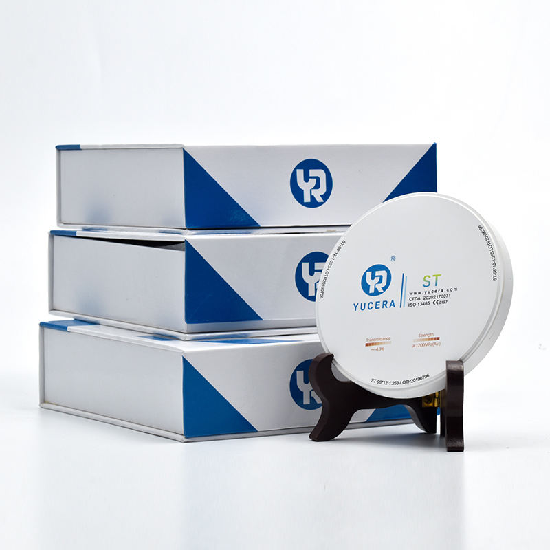 Yucera Factory Price Dental Super Translucent ST 98mm 95mm White Block Ceramic Disc for Cad Cad System 5axis Milling Machine