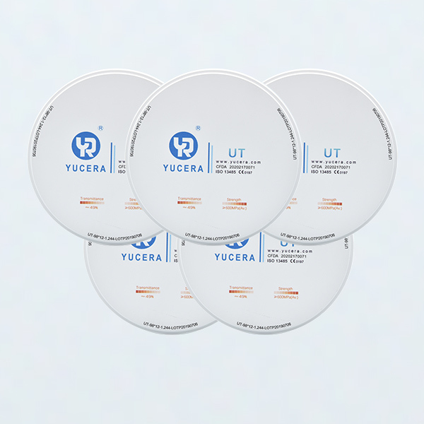 Yucera Factory Price Dental Super Translucent ST 98mm 95mm White Block Ceramic Disc for Cad Cad System 5axis Milling Machine