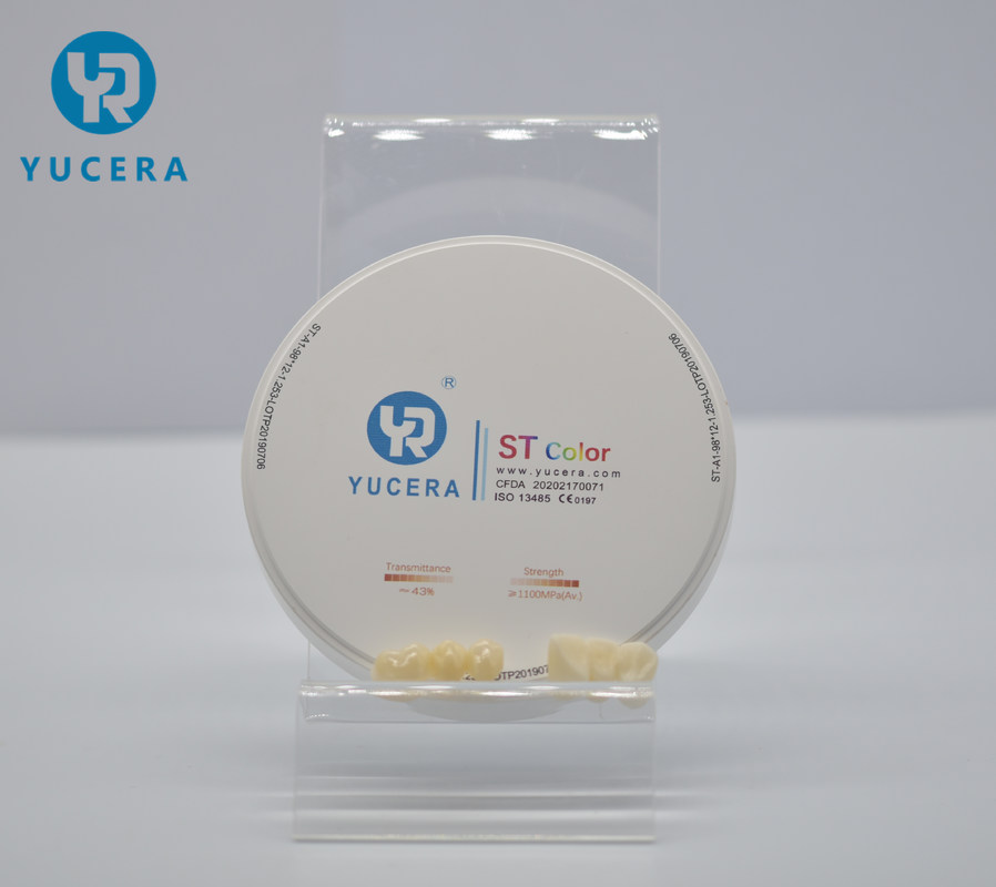 Yucera Dental Laboratory Zirconia Blank Cad Cam ST Color A1/a2/a3 Color Dental Zirconia Block