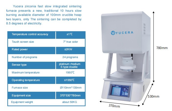 Yucera Professional Dental Laboratory F10+ Sintering Furnace - Precise Control for Zirconia Ceramic Restorations