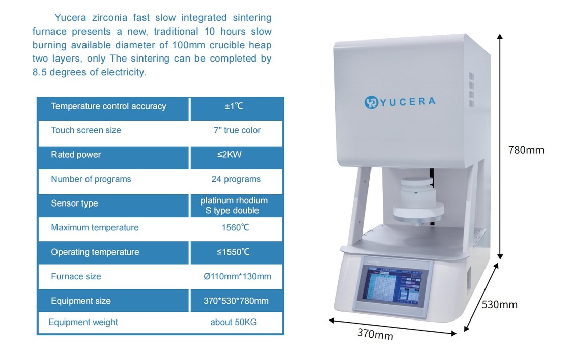 Yucera Professional Dental Laboratory F10+ Sintering Furnace - Precise Control for Zirconia Ceramic Restorations