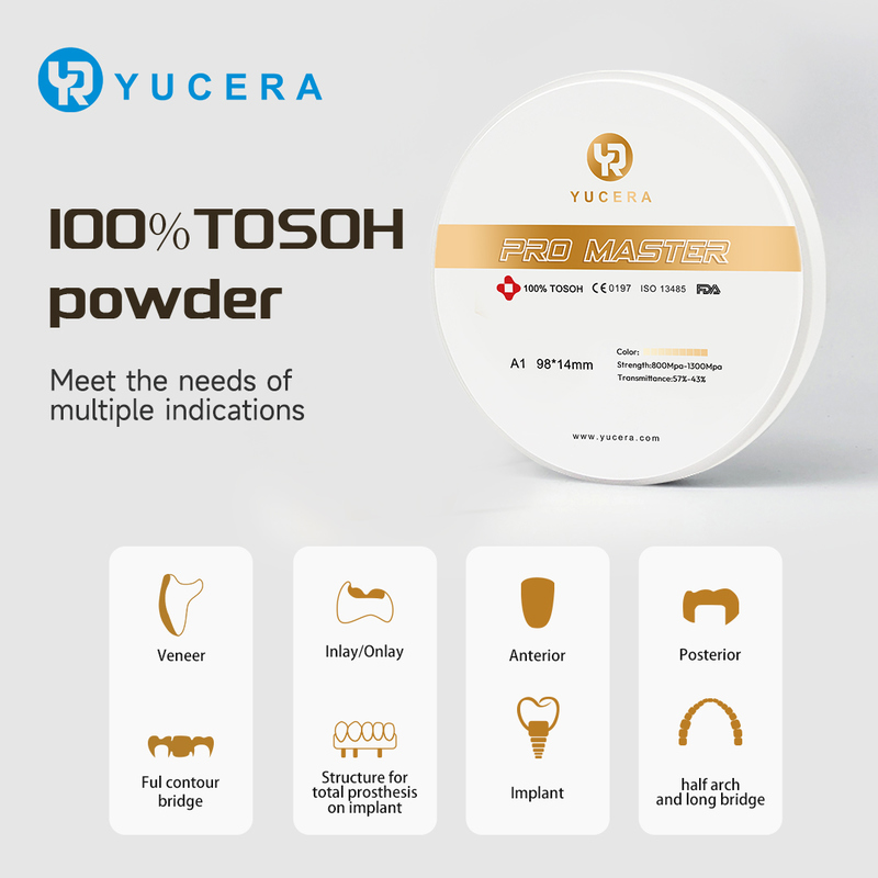 Yucera Pro Master Zirconia Ceramic Blocks - Perfect for CAD/CAM Dental Restorations