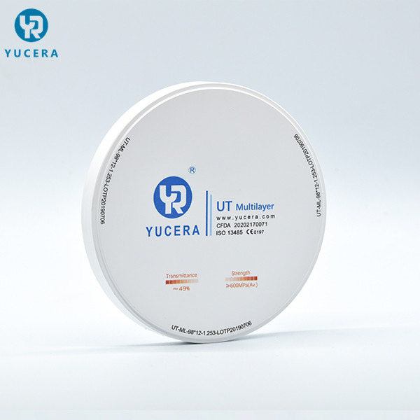 1450℃ 98mm UT 1250HV Dental Zirconia Blank