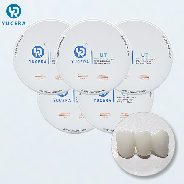 800 MPa 49% Translucent 1350HV Dental Zirconia Blank