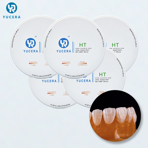 High Bending Strength 22mm 25mm dental zirconia discs For Crown Bridges