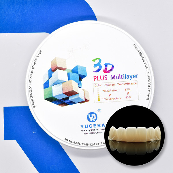 1050Mpa Dental 3d Pro Multilayer Zirconia Block For Veneers Teeth